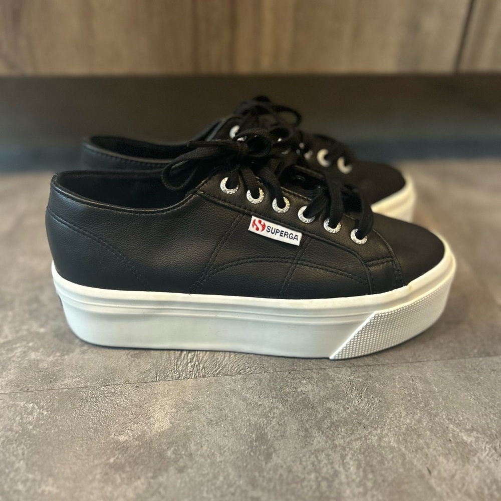 Superga 2790 Napa Platform Leather Sneakers Size 37 US 6.5 NEW - Picture 2 of 9